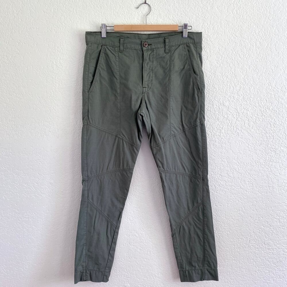NSF Cotton Ripstop Pant High Rise Slim Tapered Ankle Moto Army Green Womens 28